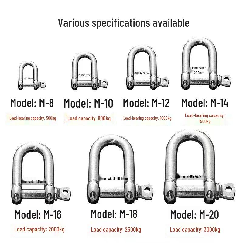 High-Strength U-Type D-Shackle for Lifting & Excavator Locks