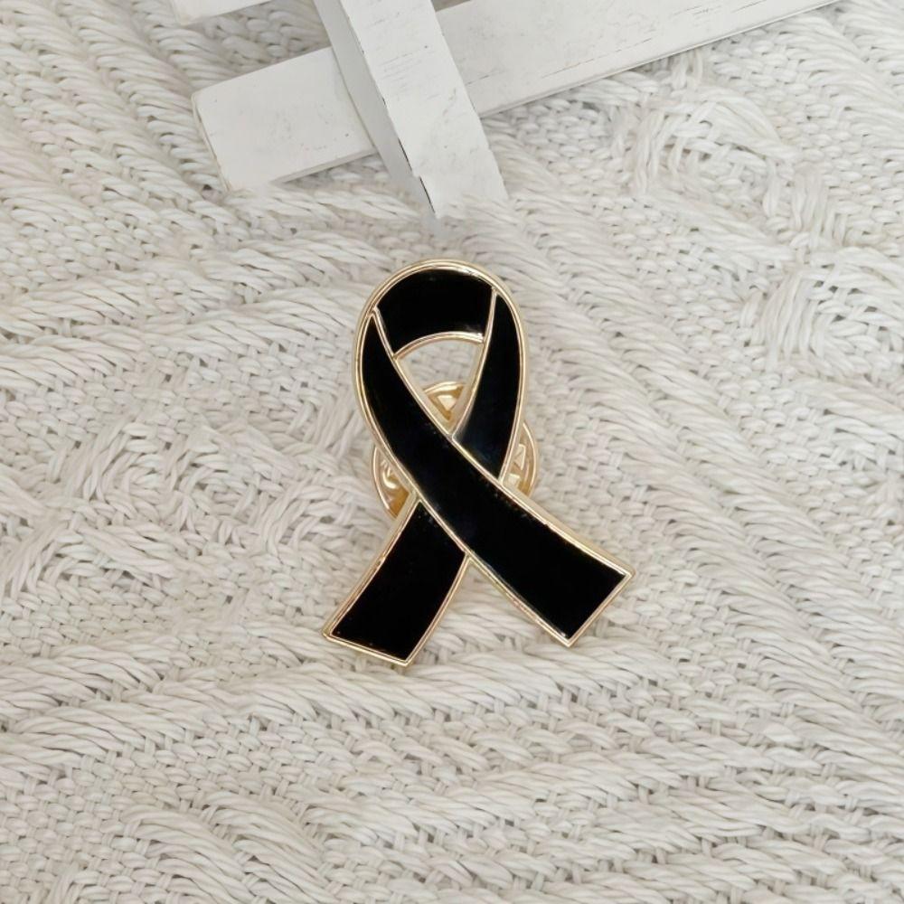 Awareness Funeral Ribbon Badge Brooch White Funerals Memorial Pin Mourning Badge Brooch Women Men