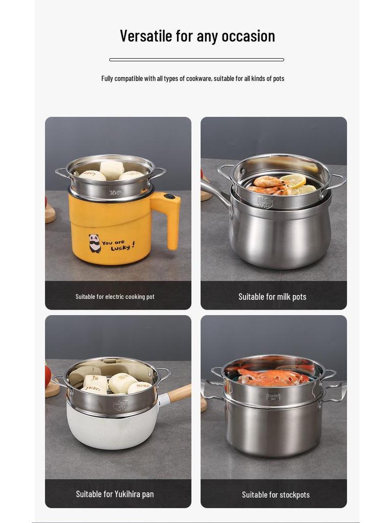 304 Stainless Steel Steamer Tray & Rack, Flat Mouth, 16cm-22cm, Min Order: 2 Pcs