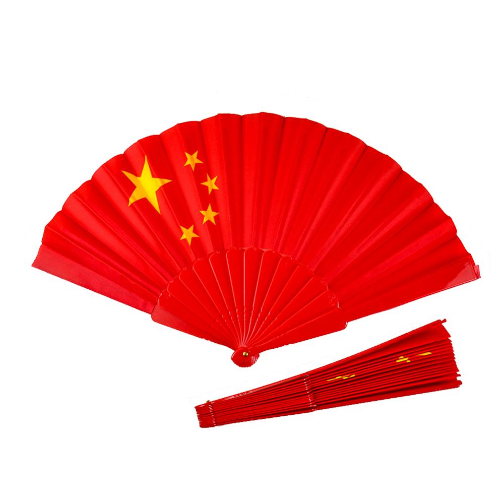 

Foldable Pentagram Hand Fan Chinese Flag Handheld Fans Festival Rave Gift Craft Photo Shoot Dance Party Club Decor Accessories