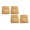 4 Pcs Bamboo Soap Dish Strong Water Resistance Sturdy Stylish Soap Holder for Home Bathroom Beauty Salon