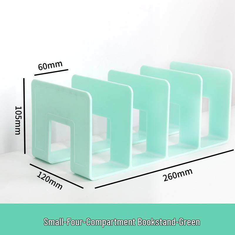 Clear Book Stand & Divider: 4-Grid Desktop File Rack with Clip