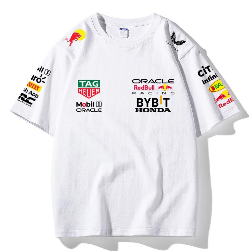 Red Bull Racing F1 Team T-Shirt Oracle Honda Bybit Print Oversized Men Women Casual Cotton Tee