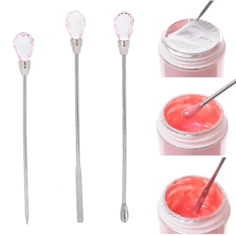 3 Pcs Portable Nail Art Stirring Rod Professional Nail Art Spatula  Salon & Home DIY Use