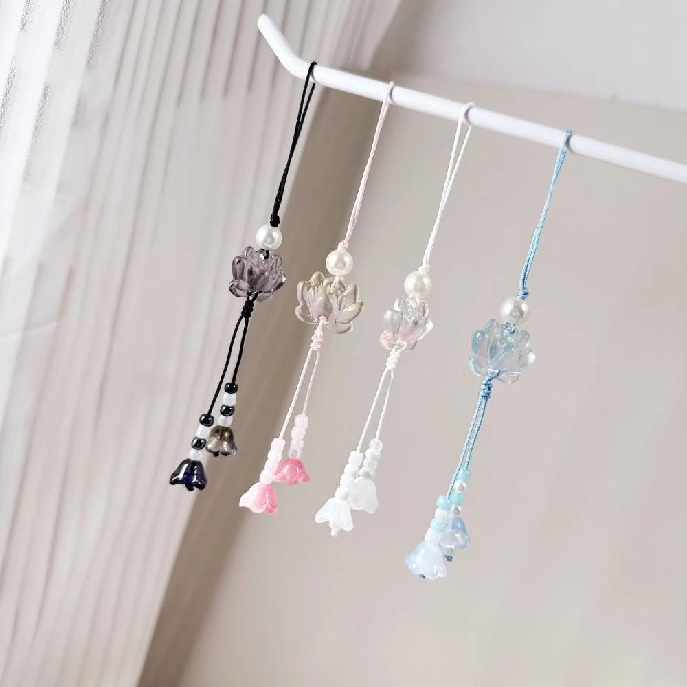 New Chinese-style Beaded Lotus Pendant Handmade Vintage Camera Chain Backpack Hanging Decoration