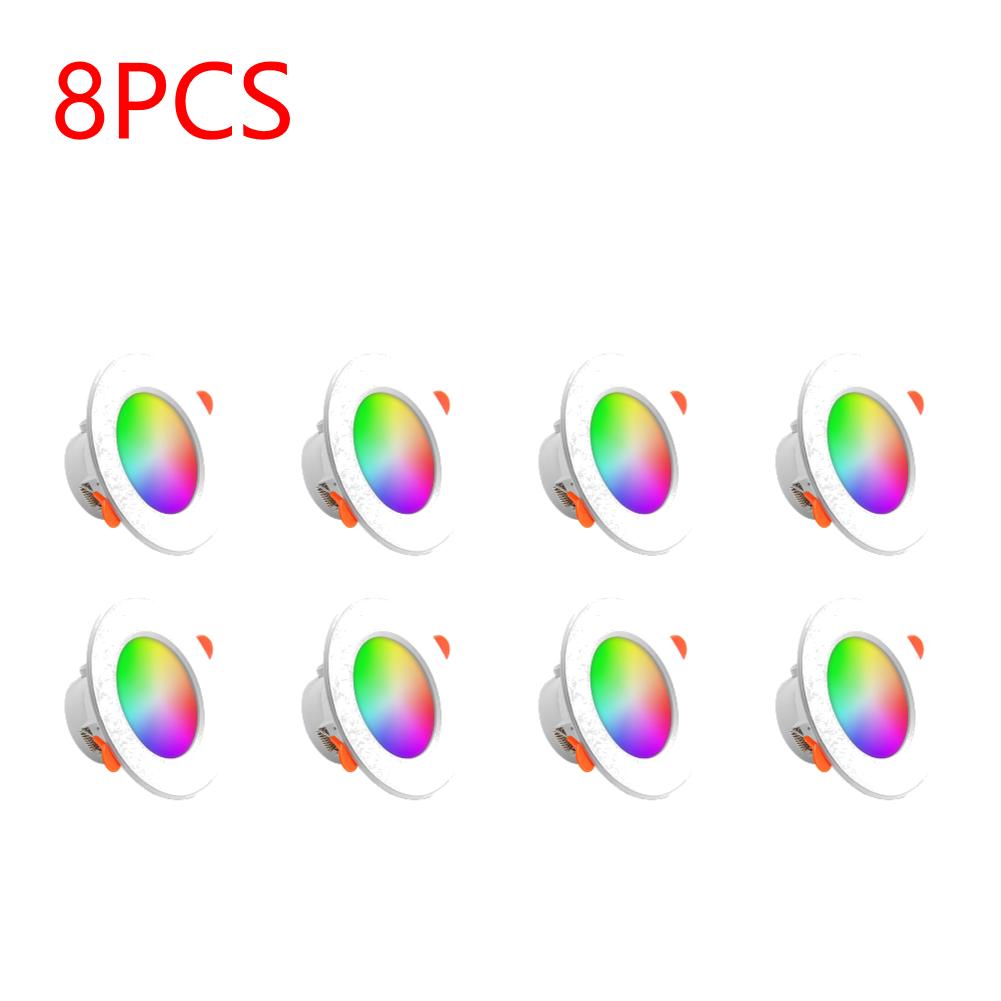 1-10PCS Tuya Bluetooth Smart Downlight Full Color Dimmable LED Ceiling Recessed Down Light Bluetooth Control Spotlight 10W