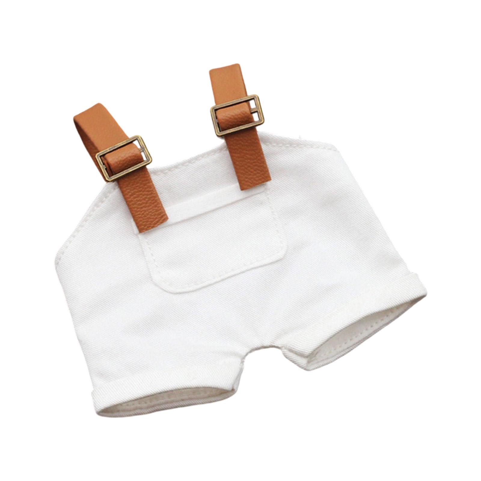 

17Cm Cotton Doll Pocket Overalls For Labubu Figure Doll Plush Doll Soft Fabric Display Dressingup Accessories Outfit белый