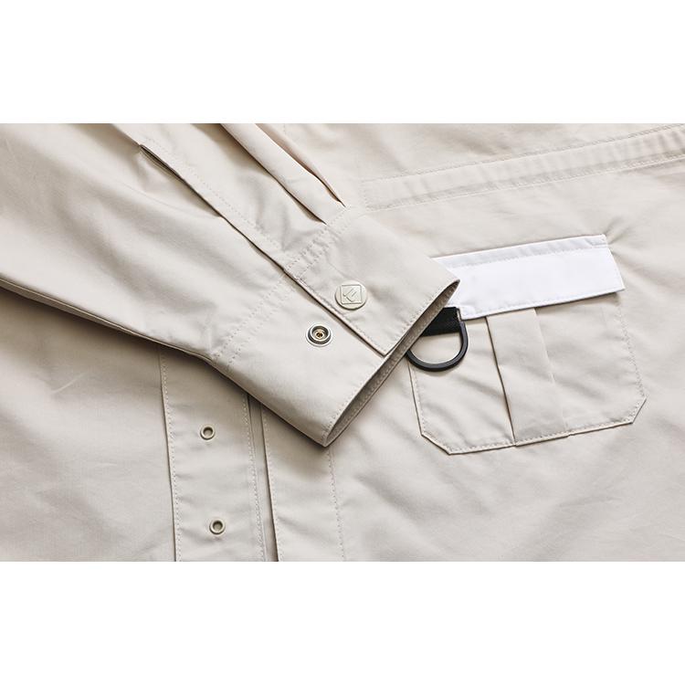 FILA FUSION White Mountaineering Multi-Pocket Work Long Sleeve Woven Shirt Women shirts Camel T11W237402F-BG