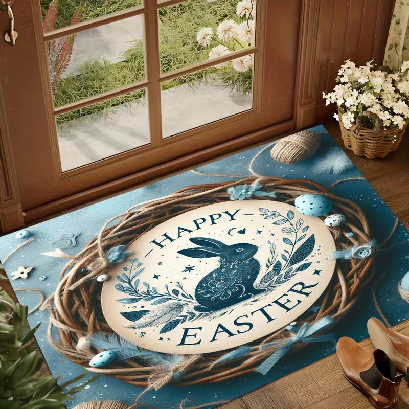 Happy Easter Bunny Carpet Bedroom Soft Rugs Kid Play Mat Entry Door Mat Home Decor Rugs Gift Alfombra Living Room Decoration