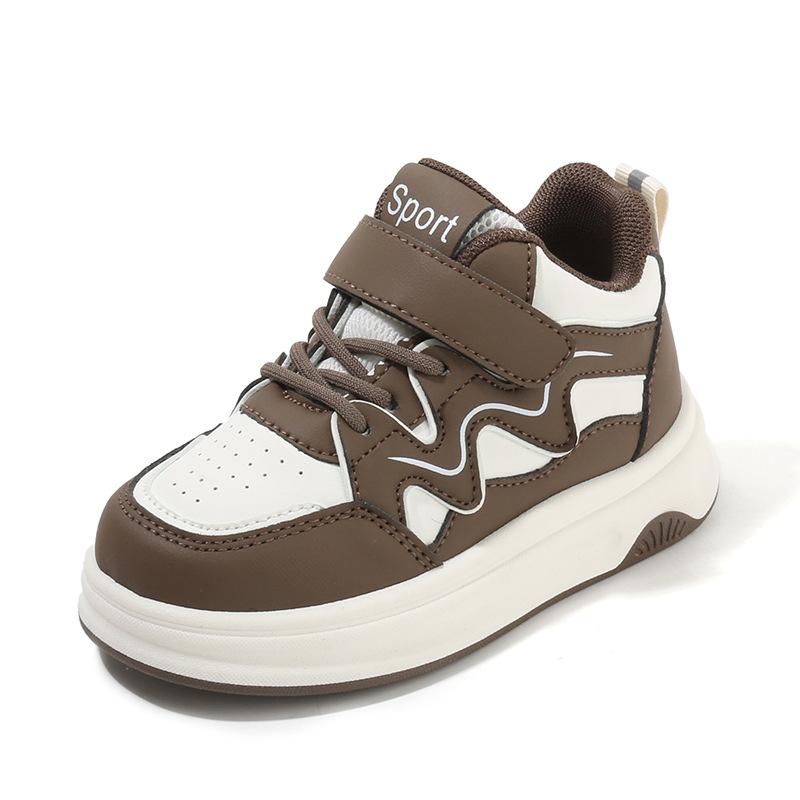 

Clearance children s sports shoes 2025 spring and autumn girls little white shoes high-top boys casual board shoes soft-soled baby shoes list 32 size shoes inner length about 19.5cm коричневый