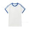 25SS American Trendy Brand Summer New Small Label Letter Embroidery Simple Loose and Versatile Men and Women Couples with the Same Short Sleeves