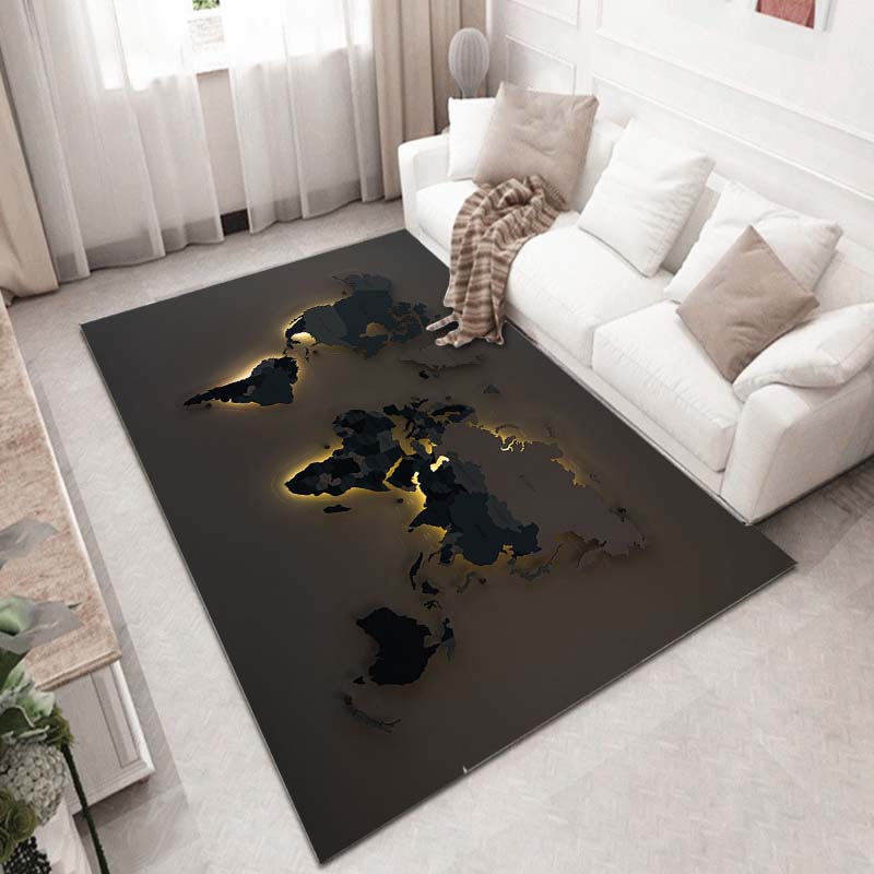 15 Sizes Retro Navigation Map Pattern Decorative Square Rug House Living Room Floor Matte Bedroom Carpet Art Mat Fans Gift