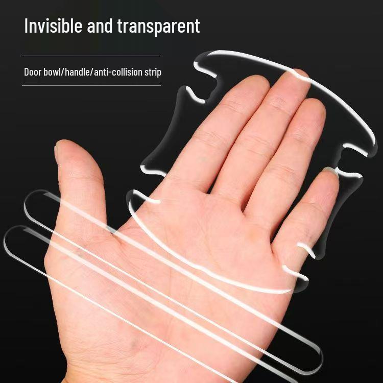 Transparent Car Door Anti-Collision and Scratch-Resistant Handle Protection Stickers - Cartoon Decor.