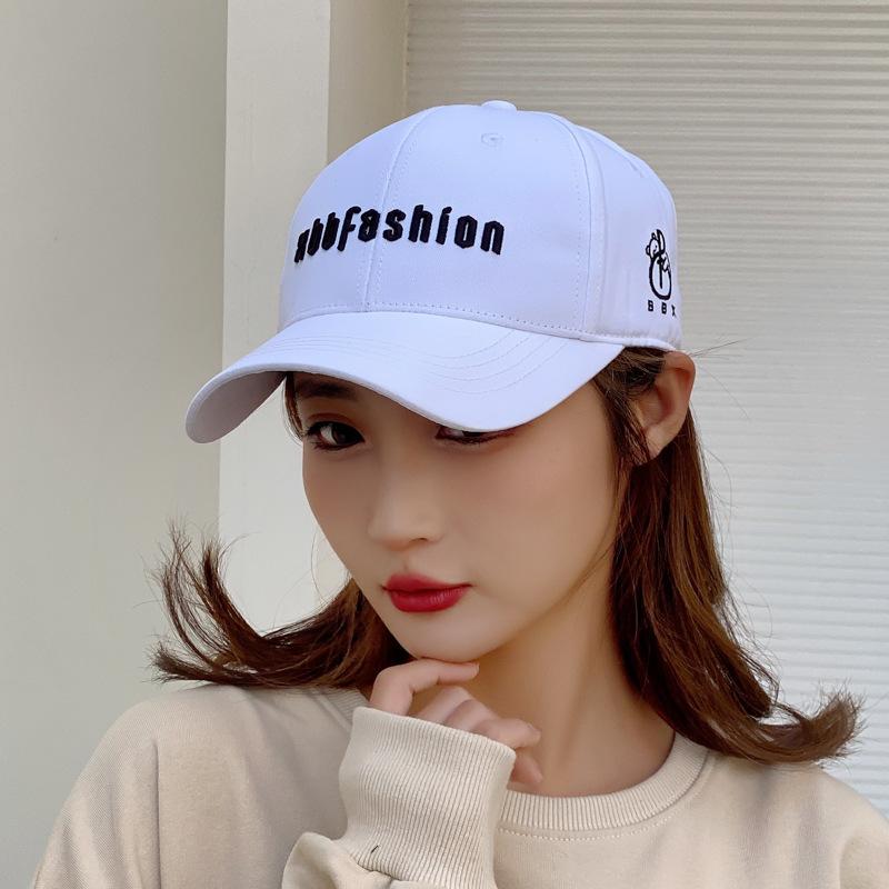 

Hot shade and sun protection [Chinese embroidery stupid bear BBXFS] niche design men s and women s trendy hats, hard top baseball caps белый