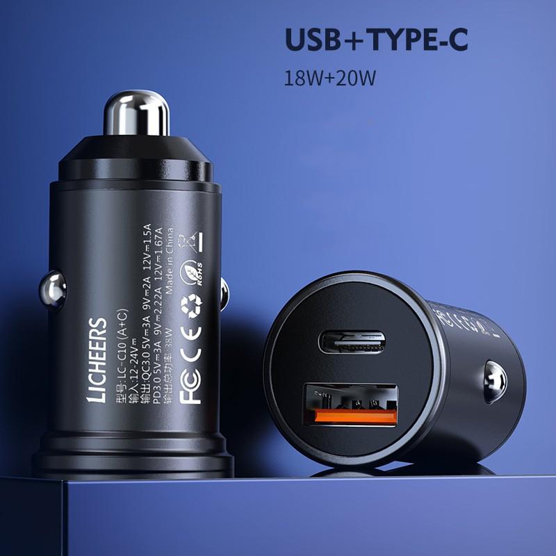 

Прикуриватель 38 Вт USB Type-C зарядное устройство автомобильный грузовик автомобильный зарядный адаптер сотовый телефон