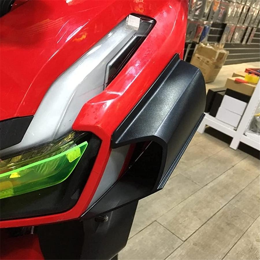 Pair Black Motorcycle Front Fairing Winglet Aerodynamic Wing Side Spoiler Cover