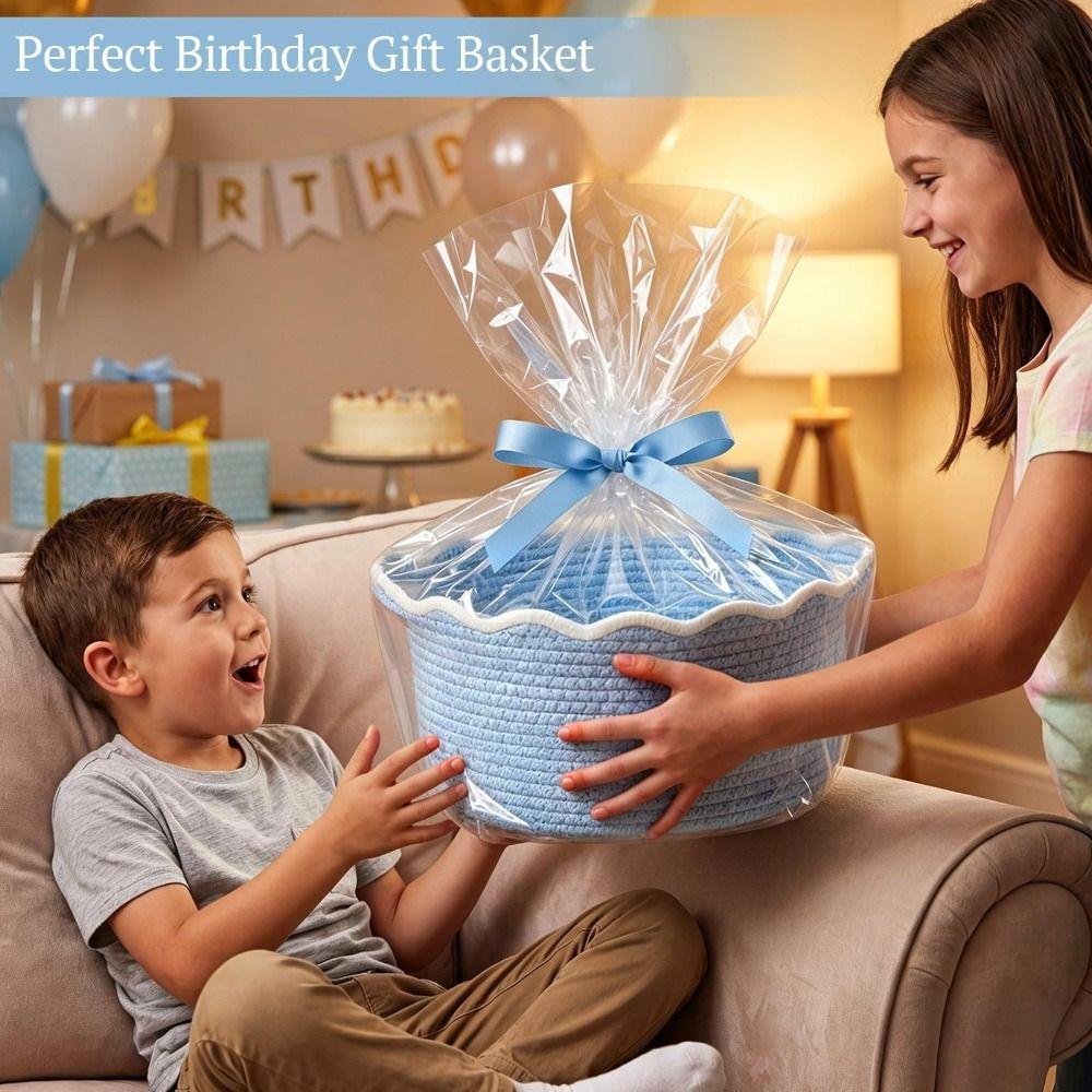 With Handles Cotton Rope Woven Basket Oval Sundries Storage Organizer Laundry Hamper  Nursery