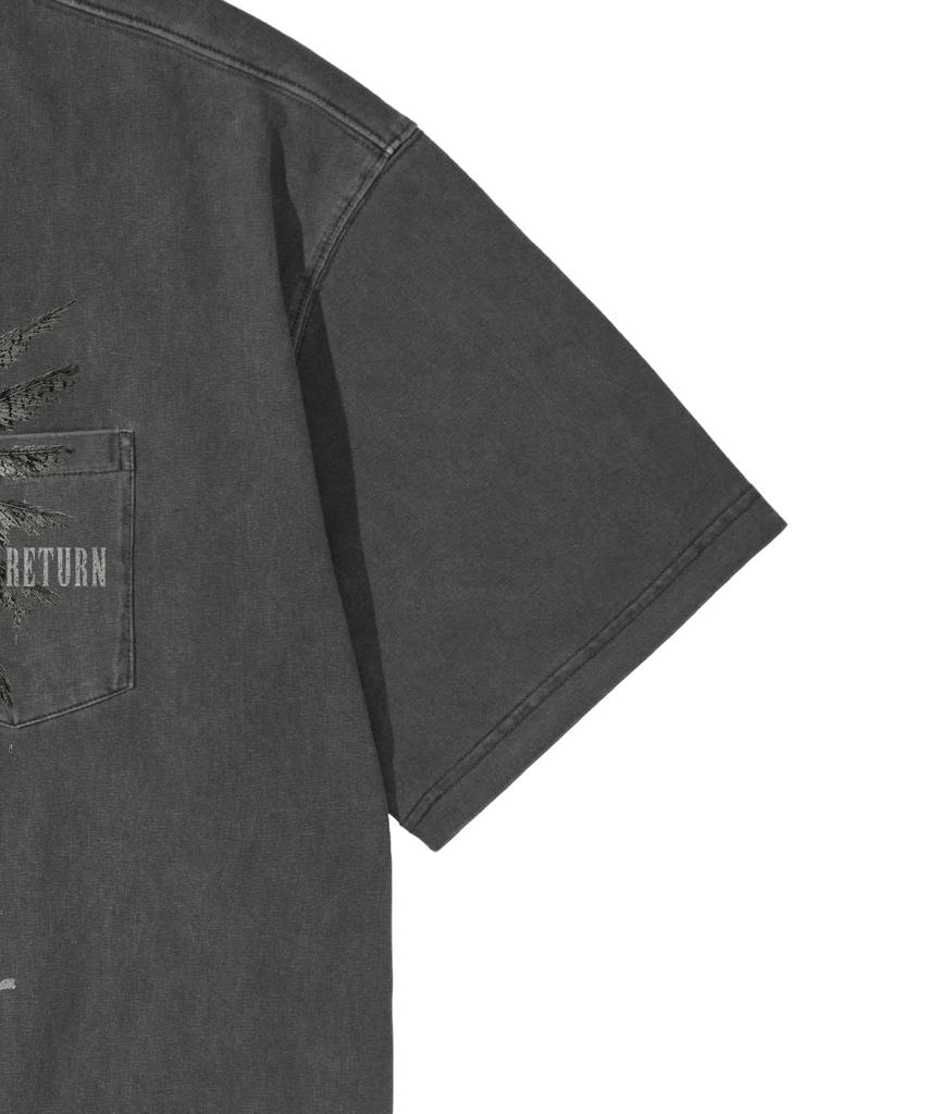 Kallapataleu Pigment Ghost Crow Graphic Short Sleeve T-Shirt Charcoal
