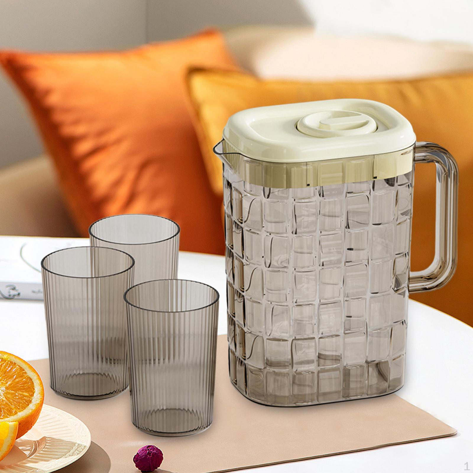 

Кувшин для напитков Бутылка для холодной воды 2 л Большая емкость с ручкой Кувшин для льда жёлтый