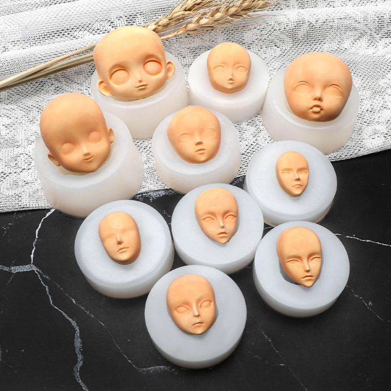 3D Dolls Head Baby Face Mold Silicone Cake Mold Model Handmade Soap Clay Plaster Mold Fondant Chocolate Sugar Craft Mold