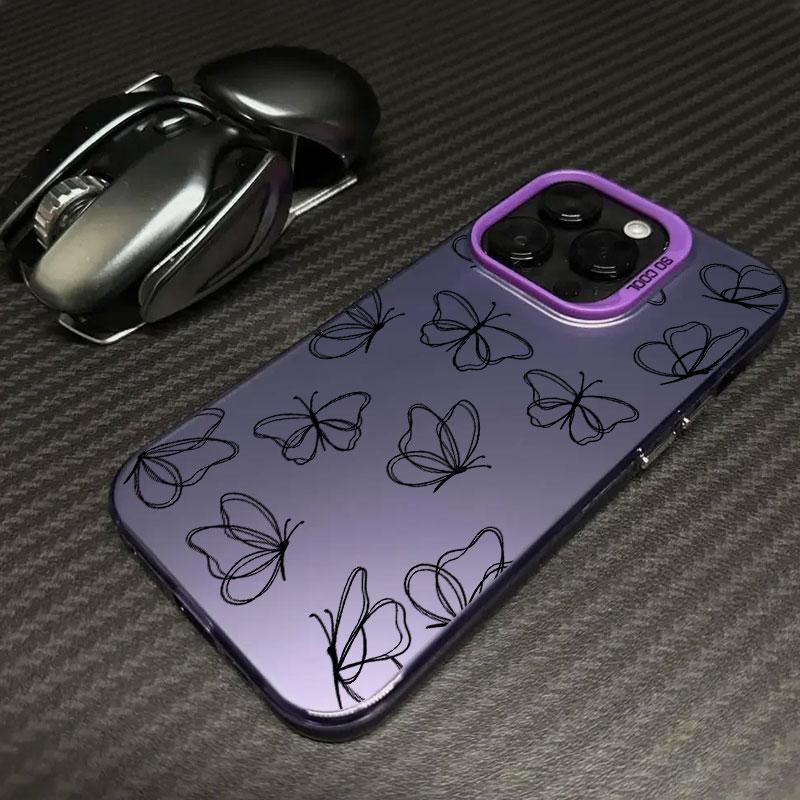 Beautiful Butterfly Line Coque Case For iPhone 17 Air 16e 16 14 15 13 11 Pro Max Plus 12 17 Pro Shockproof Case Phone Cover