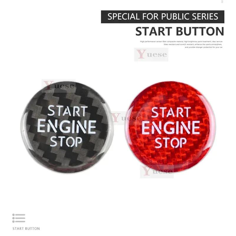 Car Engine Start Stop Button Cover Real Carbon Fiber Sticker For VW Volkswagen Bora