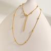 Fashion Accessories Stainless Steel Rice Bead Round Snake Chain Necklace 18K Gold Ladies Jewelry 1639