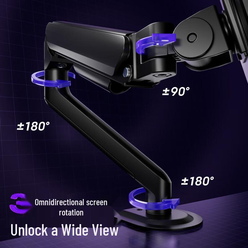 Brateck E350 Series Gas Spring Monitor Desk Arm
