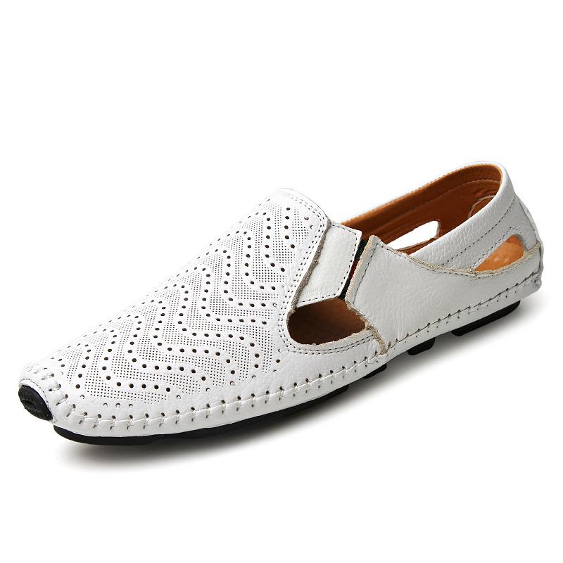 

2025 summer new Korean version of versatile trend personalized punk social lazy shoes men s casual leather shoes 38 белый