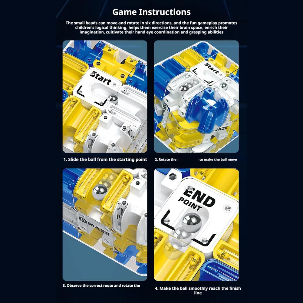 Cubo Mágico Laberinto 3D Juguetes Fidget Cubo de Inteligencia Rompecabezas Creativo Laberinto para Niños Pensamiento Lógico Anti Estrés Juguetes Educativos