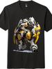 Anime Mecha Panda Warrior T-Shirt|Unisex Casual Cyberpunk Futuristic Mech Tee