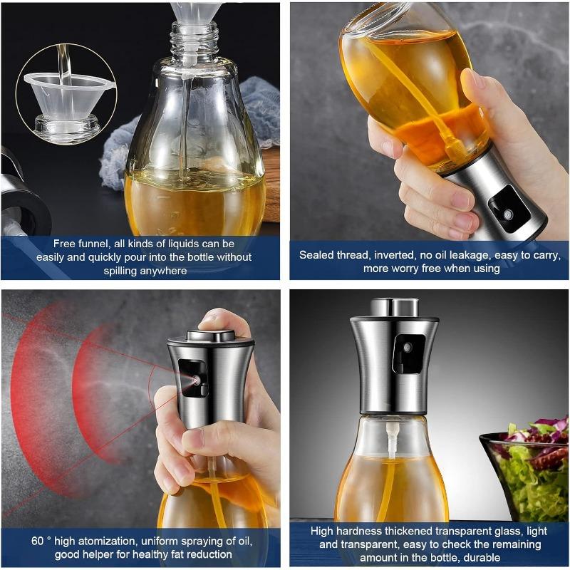 Glass Oil Sprayer for Cooking - 200ML Mister Bottle for Cooking, Baking, and Air Fryer