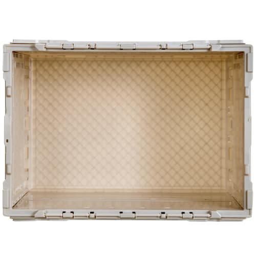 [.co.jp Exclusive] TRUSCO Thin Folding Container, 50L with Locking Lid, TR-C50B-A-OW, Off-White, Storage Case/Box