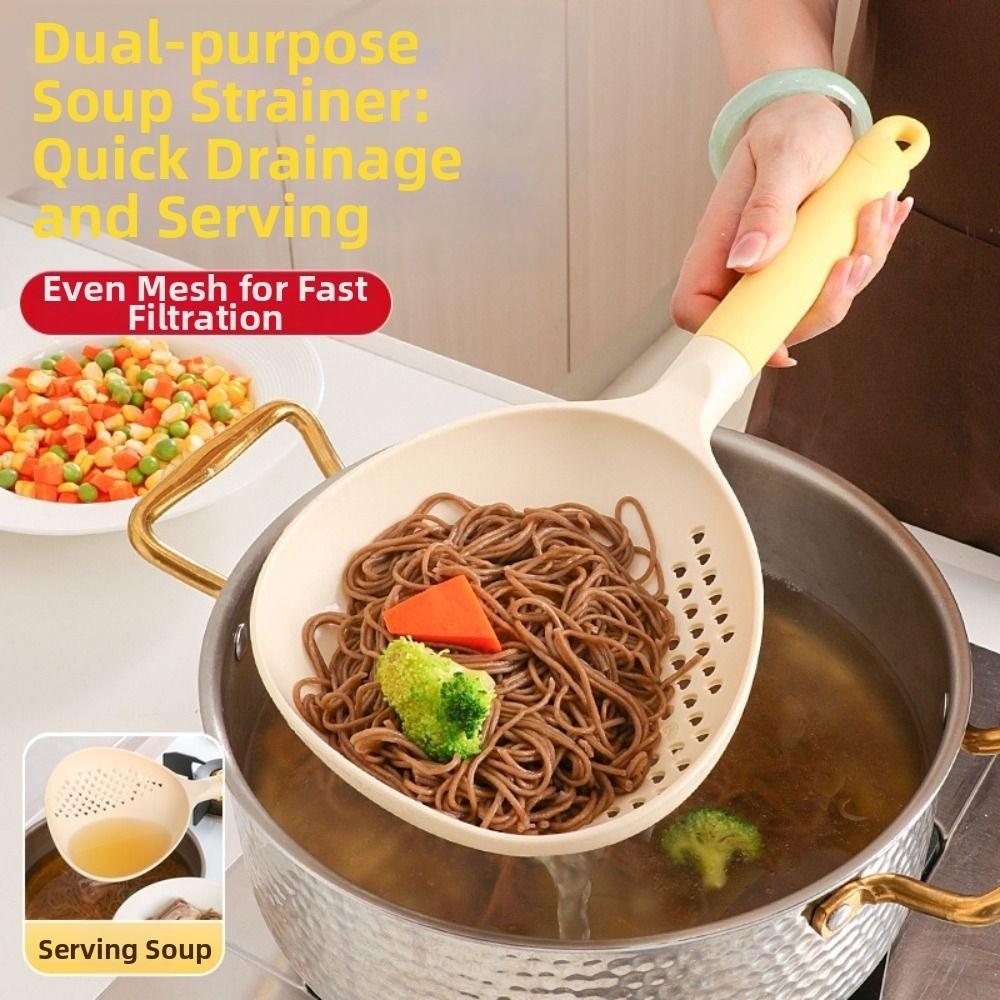 2in1 Soup Ladle & Colander Big Size Kitchen Ladle Strainer Durable Vegetable Strainer Cooking Tool