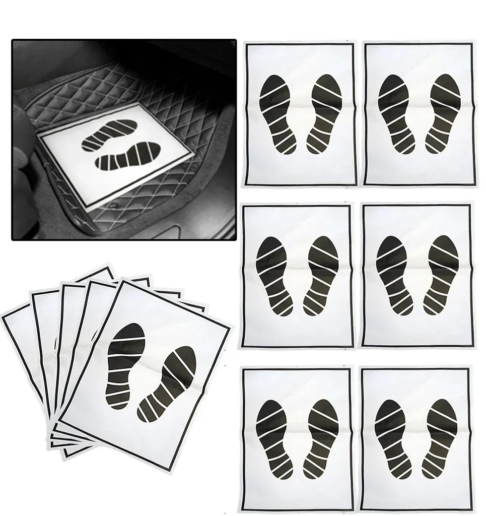 25/50Pcs Disposable Car Foot Mats Portable Paper Vehicle Foot Pads For Protection Disposable Car Mat Paper Anti-dirty Mat