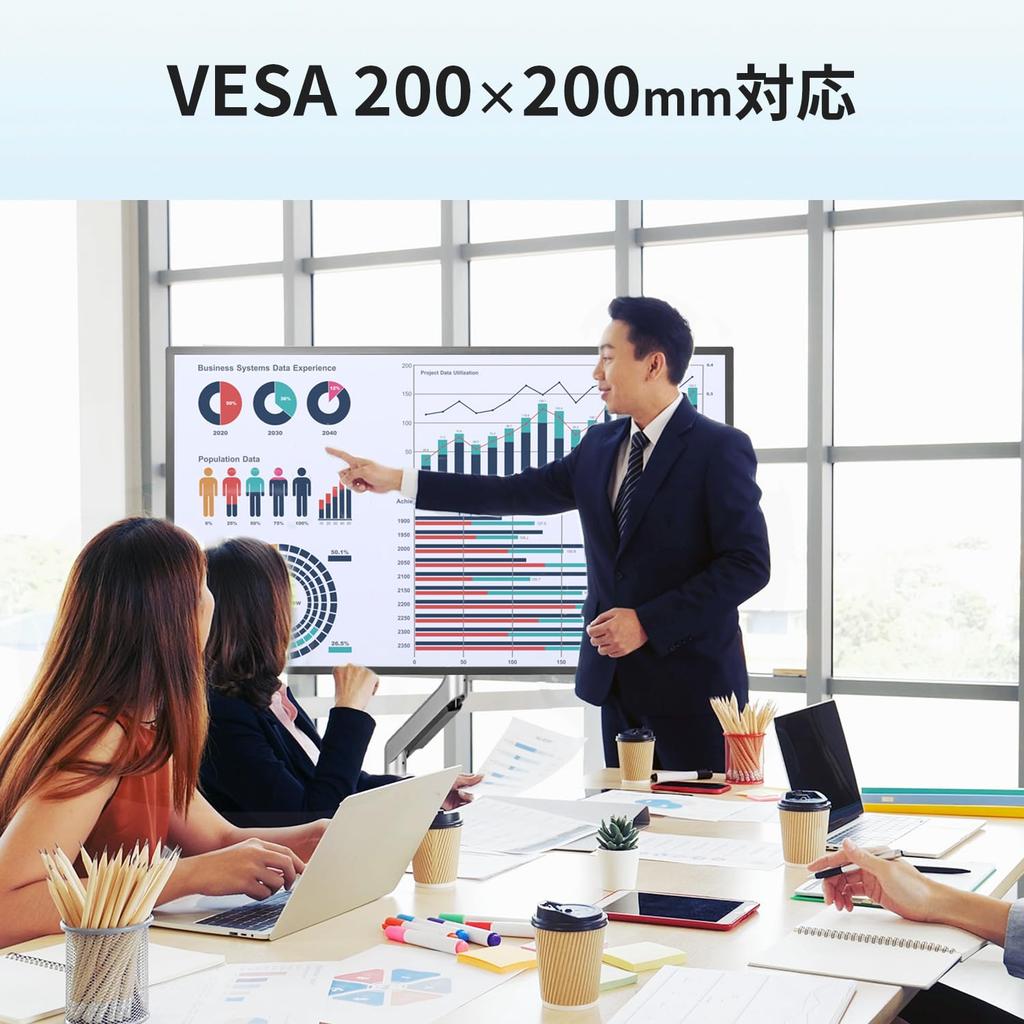 GOPPA Large Display Arm with Gas Supports Displays Up To 49 Includes VESA 200x200mm Adapter GP-DPAG1H/B-EC Spring, Inch,