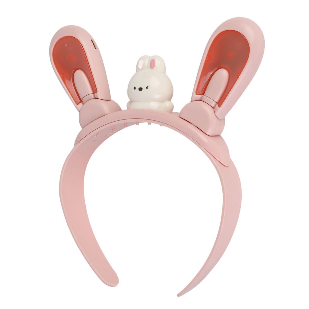 Light Up Bunny Ears Headband Automatic Swing Multiple Light Effects Rechargeable LED Rabbit Ears Hea