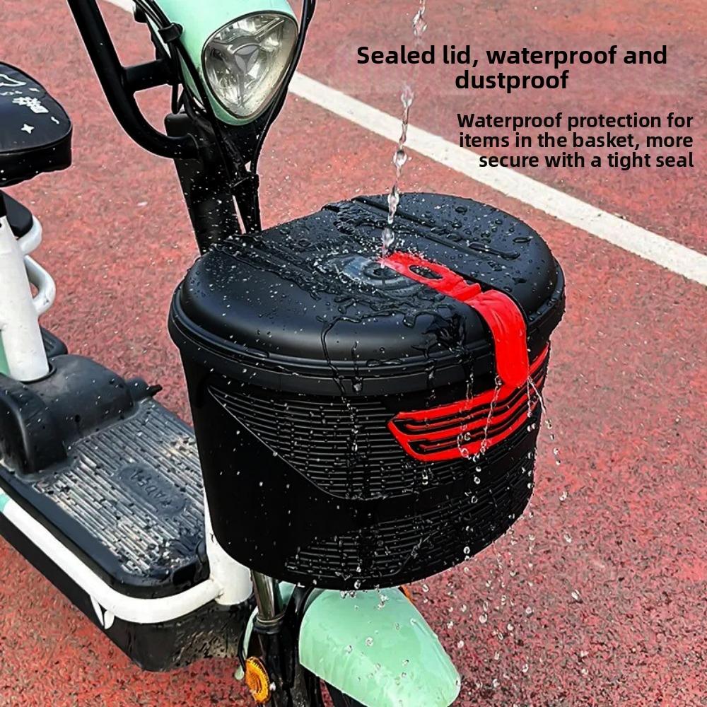Plastic Electric Scooter Basket Large Capacity Anti-theft Baskets Replacement