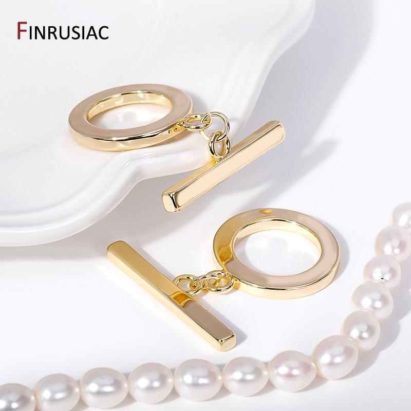 14K Gold Plated  Brass OT Clasps For DIY Jewelry Making, Big Size Toggle Clasps For Necklace Making Supplies Jewelry Findings