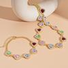 Super Flash Diamond Colored Love Clavicle Necklace Court Style Niche Necklace Set