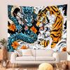 1Pc Dragon And Tiger Fight Printed Tapestry Living Room Background Wall Art Decoration Multi Size Space Pendant