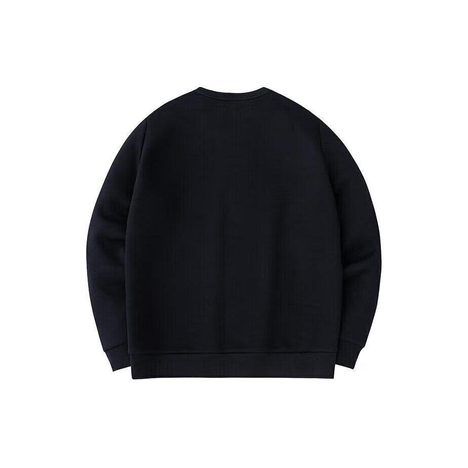 Anta Training Series Letter Round Neck Elastic Comfortable Knitted Sports Sweatshirt Men sweatshirt Basic-Black 152417706-4