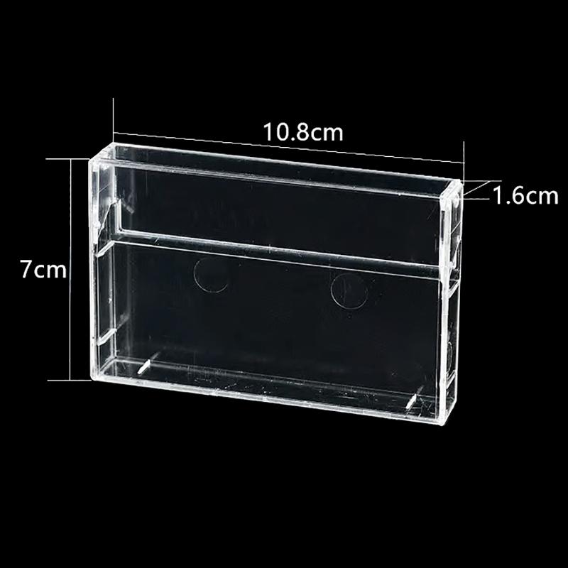 1 ks Průhledný úložný box na kazetové pásky Audio magnetický záznam Prázdné pouzdro na pásku Prachotěsný box