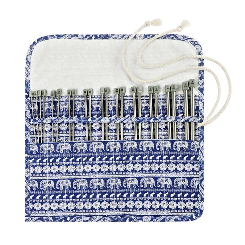 22Pcs Stainless Steel Knitting Needle Set Single Pointed Head Knitting Needle Straight Knitting Needle for Crocheting