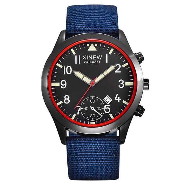 

Watches Men Fashion Glow Luminous Calendar Quartz Watch Army Soldier Military Nylon Strap Watches Men Sports Watches