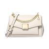 Seria Mk Lita Culoare Solidă Cataramă Aurie Lanț cu Litere Geantă cu Clapetă de Umăr Crossbody Medie Genți Femei Crem 35T0GXPL2O-289