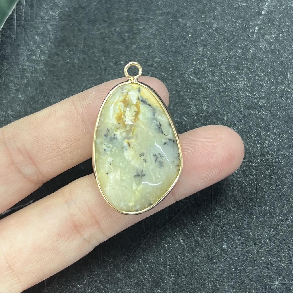 1 Stück, Energie-Naturstein-Anhänger, Böhmischer Stil Handgefertigt Unregelmäßiger Kristallachat Amethyst Jade Edelstein Anhänger für Schmuckherstellung DIY 20×35mm