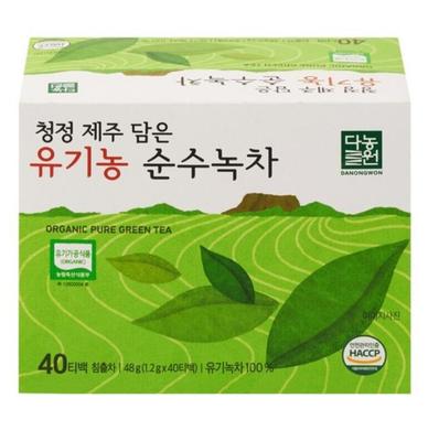 DANONGWON Organic Pure Green Tea 40 Tea Bags | Korean Organic Green Tea
