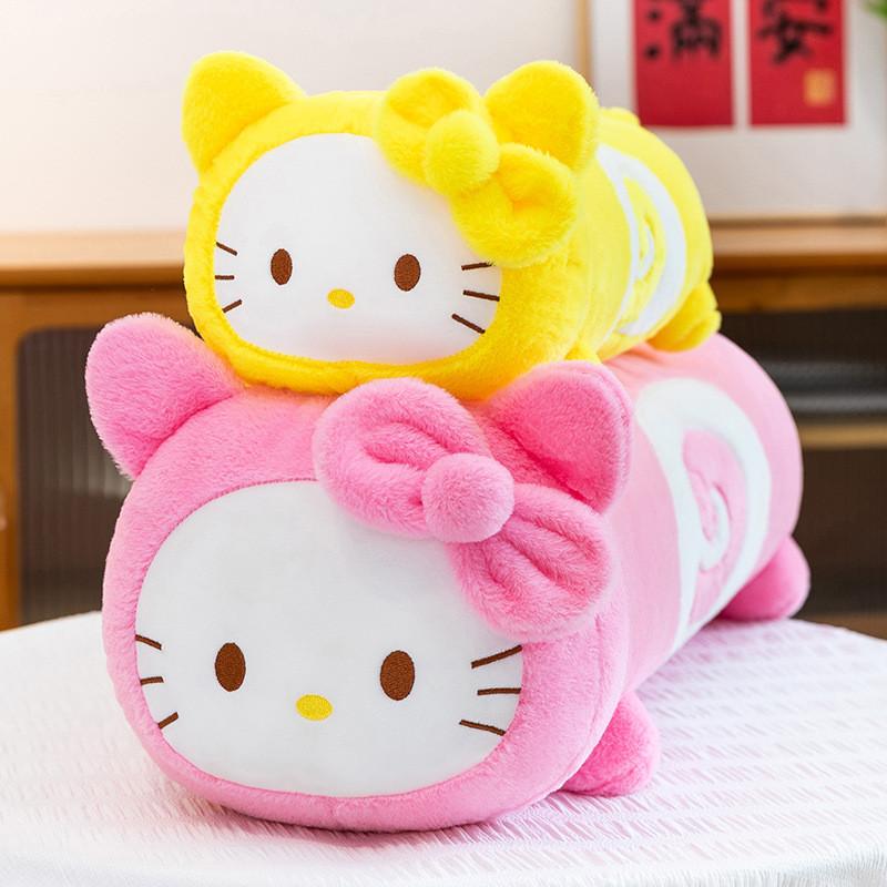 Swiss Roll Kt Cat Plush Pillow With Pp Cotton Filling For Kids And Adults