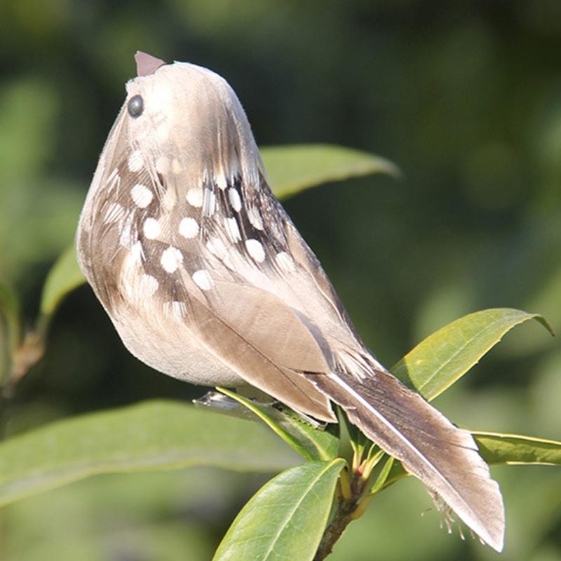 1Pcs Artificialfeather Birds, Simulated Sparrows, Simulated Bird Props, Branches, Garden Decorations